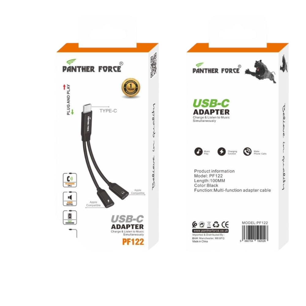 Panther Force USB-C Adapter - PF122 - Fast Charging & High-Speed Data Transfer for Micro USB Devices Panther Force USB-C Adapter - PF122 - Fast Charging & High-Speed Data Transfer for Micro USB Devices